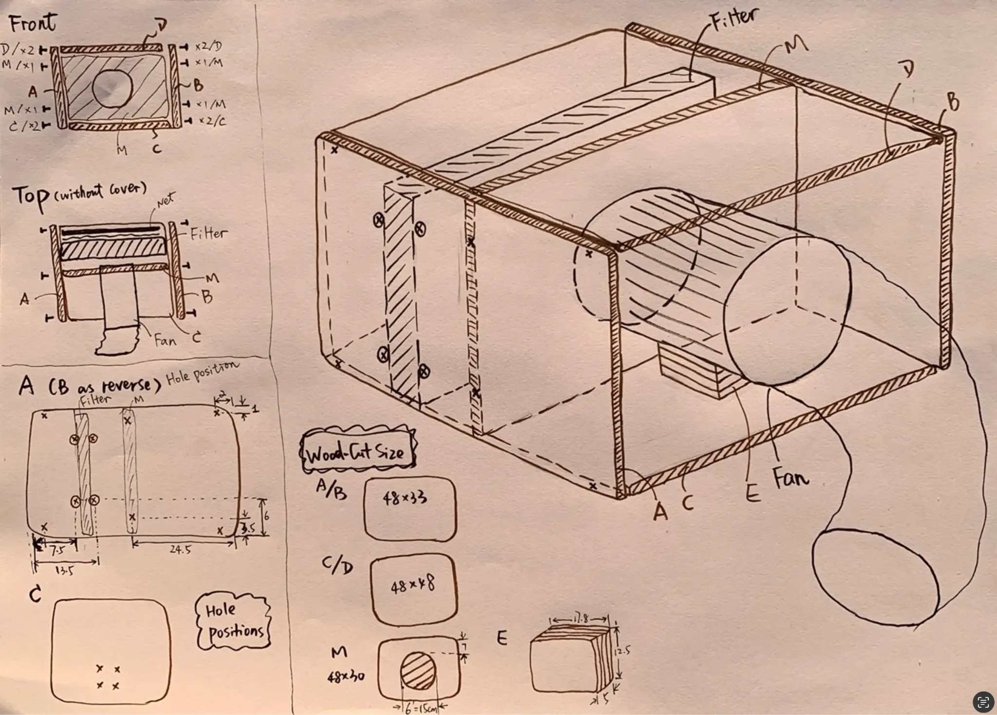 Early AirGradient positive-pressure system design